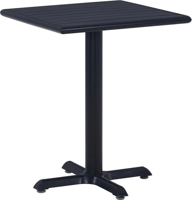 vidaXL Gartentisch Schwarz aus Metall und Kunststoff-Holz B/T/H: 60 x 60 x 75 cm - Bild 1