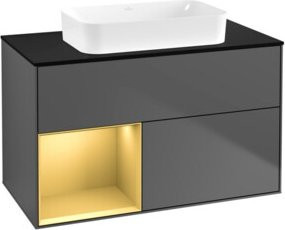 V&B Waschtischunterschrank Finion in Anthrazit matt, Breite: 100 cm, Tiefe: 60,3 cm - Bild 1