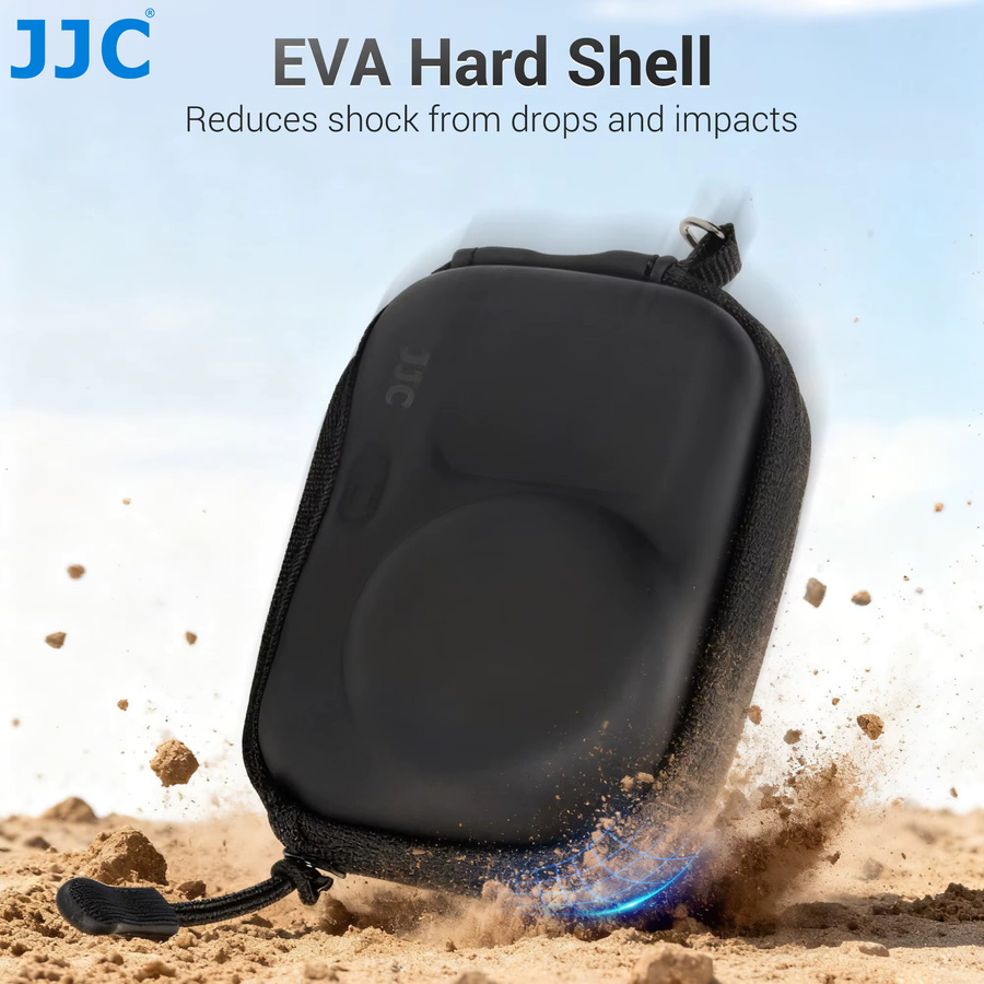 JJC Mini-Tragetasche für DJI Osmo Action 6 5 Pro 4 3 Action-Cameras, Wasserdichte harte Schutztasche für Kamera-Zubehör in Schwarz mit Bodenöffnung - Bild 4