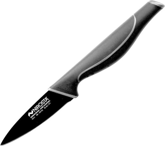 Nirosta Gemüsemesser Wave Paring Knife in Schwarz-Grau mit 9 cm Klinge aus Edelstahl und Kunststoff - Bild 1