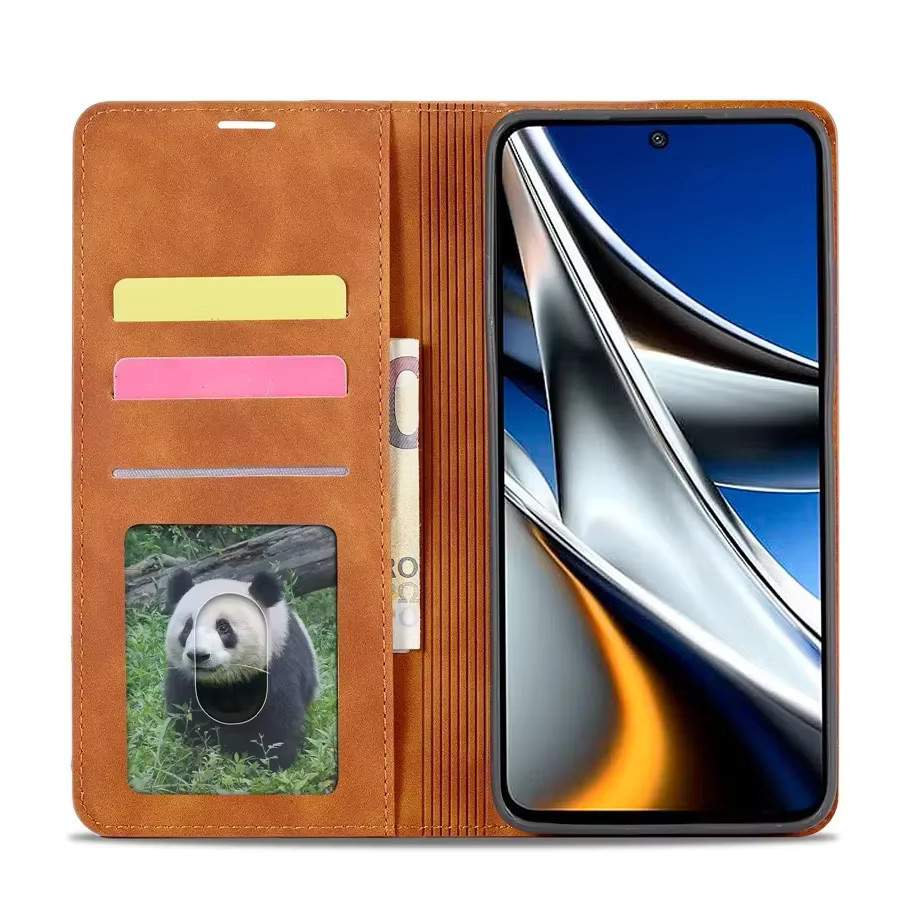 UltraSlim Magnetische Flip Ledertasche für Xiaomi Poco X5 X4 X3 M4 M5 Pro 13 12T 11T 11 10T Lite in Schwarz oder Braun - Bild 2
