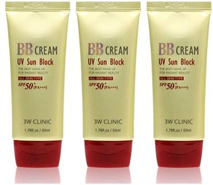 3W CLINIC UV Sun Block BB Cream, 50 ml, mit Grüntee-Extrakt - Bild 1