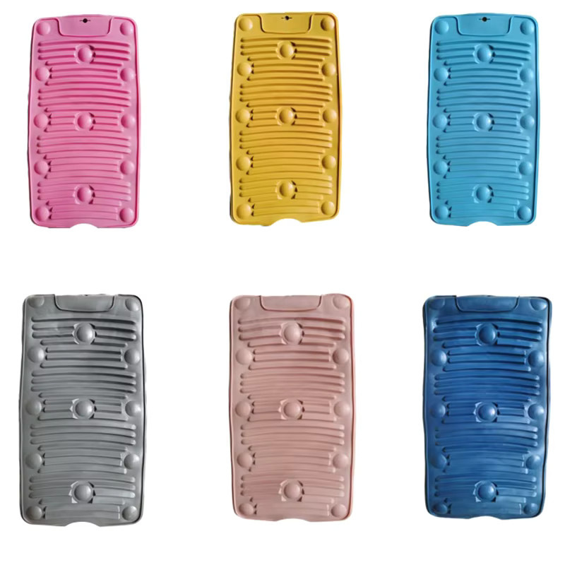 WHPHous Tragbares Mini-Waschbrett aus Silikon in Pink, faltbares und wandmontierbares Wäsche-Peelingbrett zur Reinigung - Bild 4
