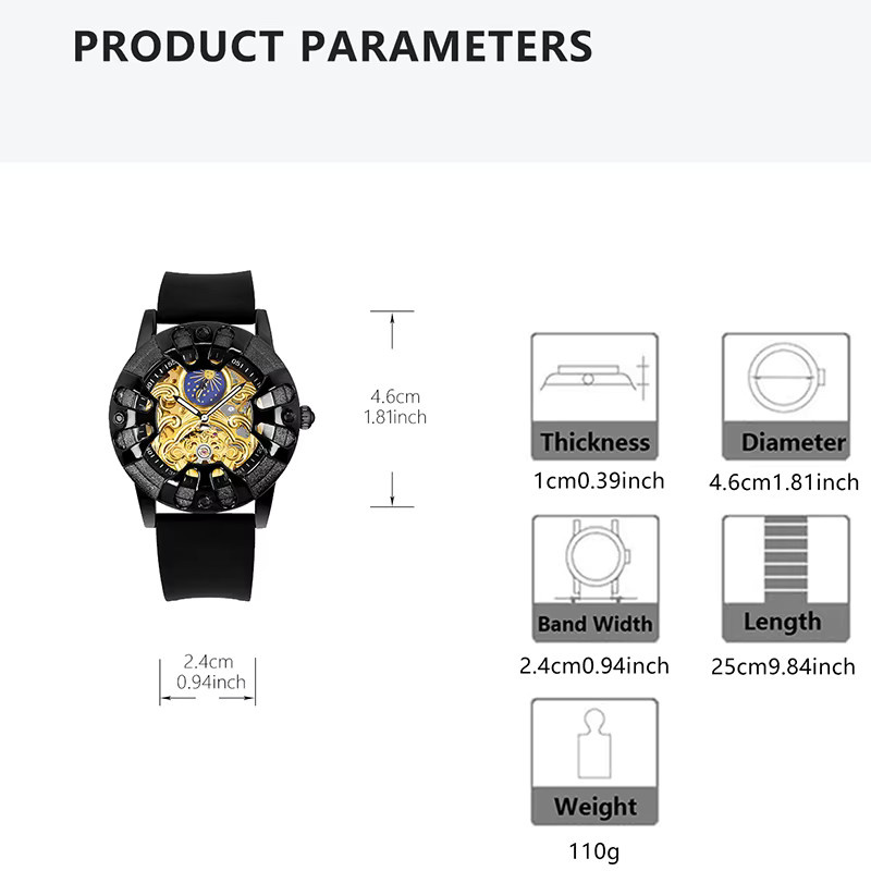 CAROTIF Armbanduhr, Automatik, Edelstahl, Gold, Herren - Bild 6