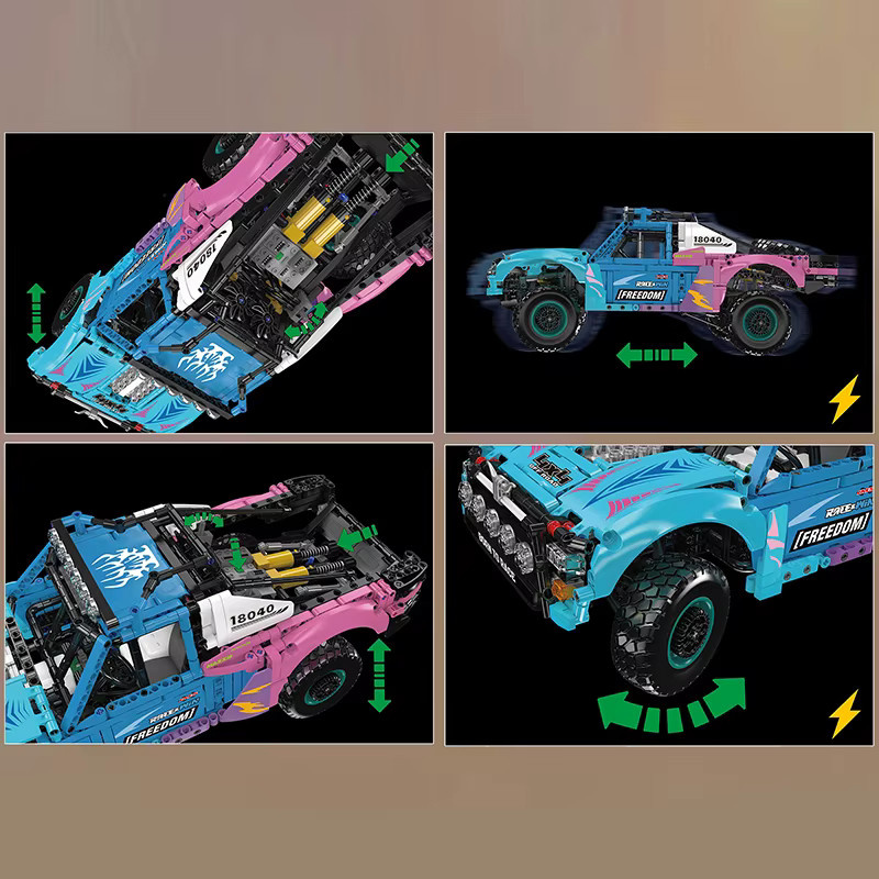 Mould King 18040 Technischer RC-LKW mit Luftfederung, Trophy Truck Bausatz - Bild 4