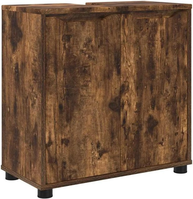 vidaXL Badezimmerwaschbecken-Schrank aus Holz in Geräucherte Eiche, modern und freistehend, B/T/H: 60 x 30 x 60 cm - Bild 1