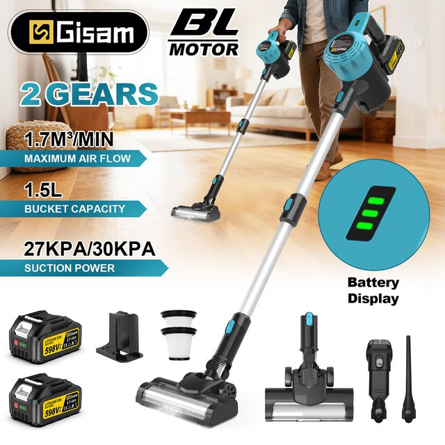 Gisam Bürstenloser Elektrischer Akku-Staubsauger für Makita 18V mit 1,5 l Behälter und 30 kPa Saugkraft, Beutellos - Bild 1