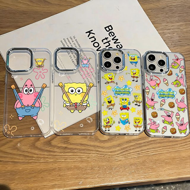 Transparente Silikon-TPU Handyhülle mit SpongeBob Cartoon-Design für Google Pixel 10 9 8 7 8A 9A XL Pro 4G 5G - Bild 1