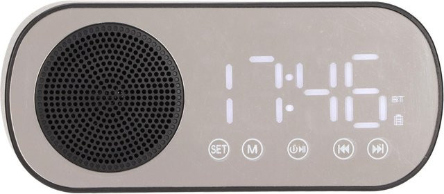 Tooarts Digitaler Radiowecker mit Bluetooth-Lautsprecher und FM-Radio in Silber - Bild 1