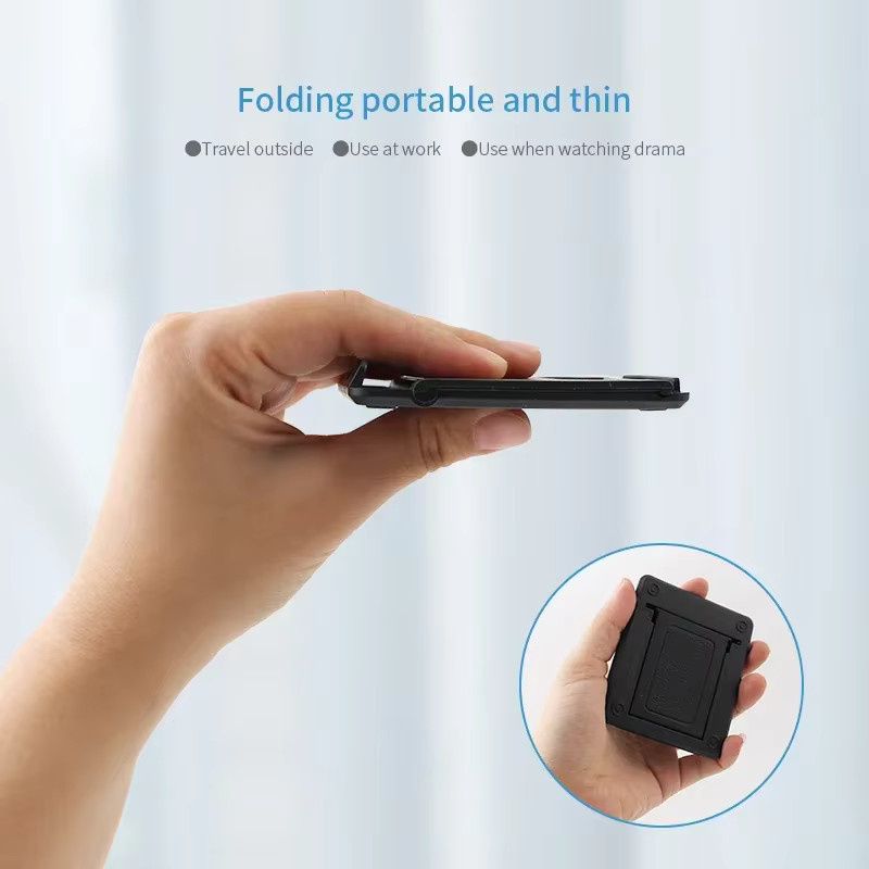 Tragbarer Mini Desktop Handy Ständer aus Kunststoff, faltbare und verstellbare Halterung in Gelb - Bild 2