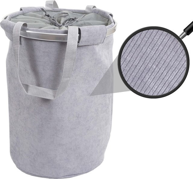 Wäschesammler MCW-C34 Wäschekorb mit Kordelzug und Henkel, Grau, Volumen: 65 l, B: 55 cm, T: 39 cm - Bild 1