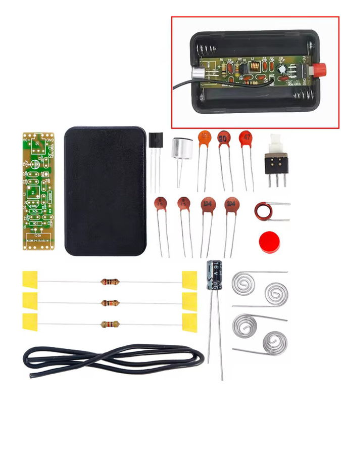 Baishundianzi FM Frequenz Modulation Drahtloses Mikrofon Modul DIY Kit mit Gehäuse, 70-110 MHz, Multicolour - Bild 5