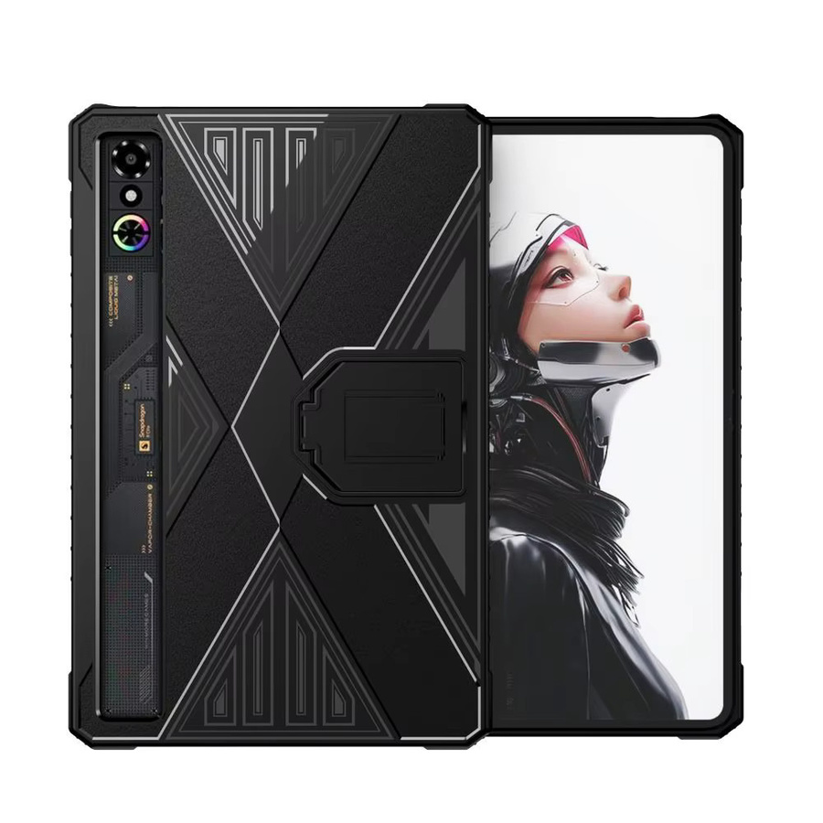 Stoßfeste TPU-Tablet-Hülle mit integriertem Ständer für Nubia RedMagic 3 Pro in Schwarz - Bild 4