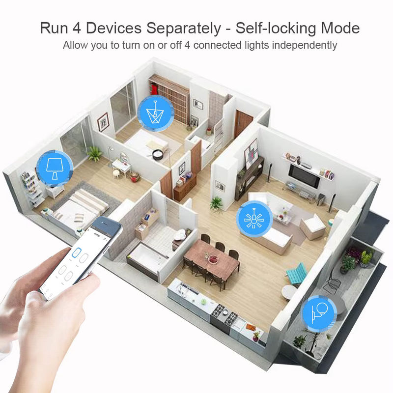 Scimagic-RC Wifi Smart Licht Schalter 4CH Modul mit Tuya und WLAN, RF 433 Empfänger, 10A Relais, kompatibel mit Alexa und Google Assistant - Bild 3