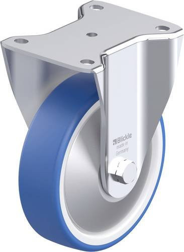 Blickle Stahlblech-Bockrolle BH-POTHS 160XK-FA in Blau mit 160mm Rad-Durchmesser und 400kg Tragfähigkeit - Bild 1