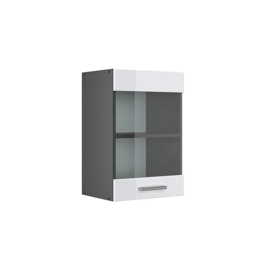 Vicco Küchen-Hängeschrank R-Line mit Glastüren, Weiß Hochglanz/Anthrazit, Breite: 40 cm - Bild 3
