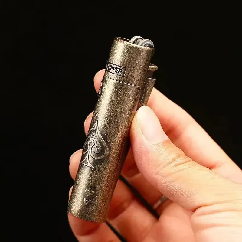 Clipper Spades Gold Tragbares Jet-Feuerzeug aus Metall mit Geschenkbox - Bild 4