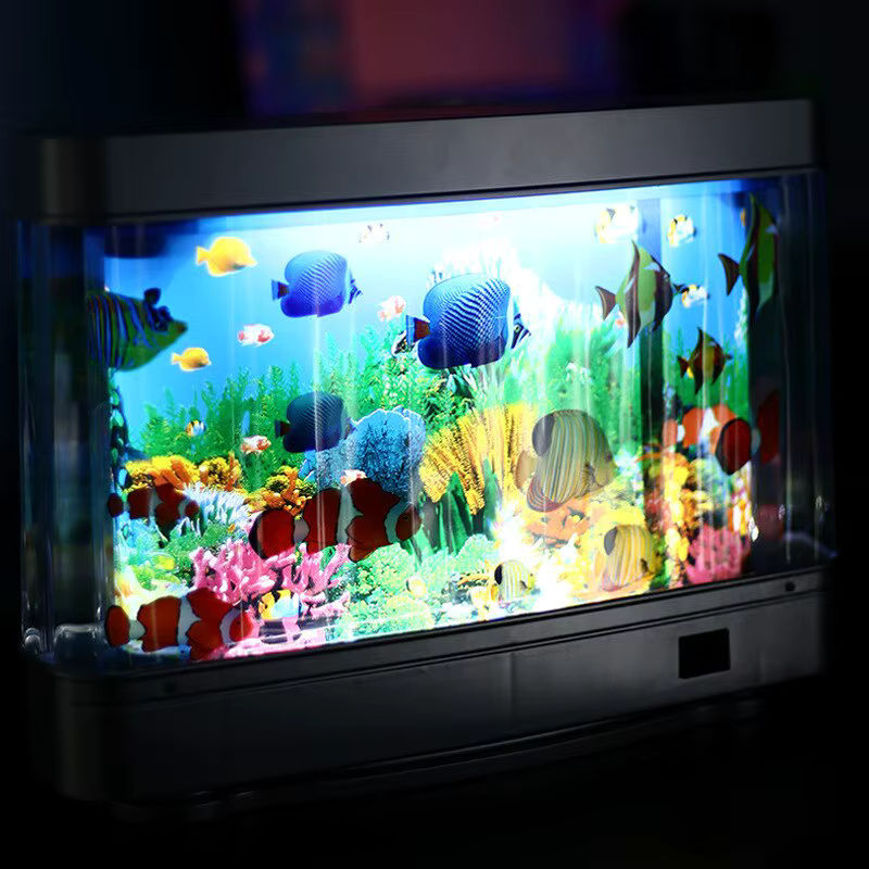 RGB Aquarium Nachtlicht mit virtuellem Ozean-Effekt für Kinderzimmer, Mehrfarbig, USB-Betrieb - Bild 4