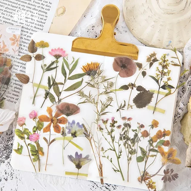 Journamm 40 Stück Blumen-Aufkleber mit Gänseblümchen-Motiv in Multicolour für Scrapbooking und Junk-Journal - Bild 1