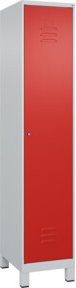 C+P Spind Classic PLUS Garderobenschrank mit 1 Abteil, Füße, Zylinderschloss, 4 Garderobenhaken, H x B x T: 195 x 40 x 50 cm - Bild 1