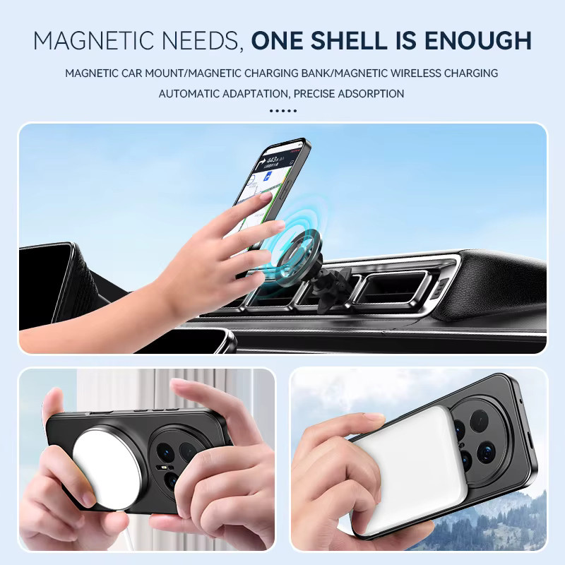KEYSION Magnetische Handyhülle für HONOR Magic 8 Pro 5G, Silikon und PC, Farbe: Silber, mit aufrechtem Ständer und stoßfestem Schutz - Bild 1