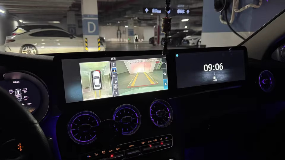 Aotsr Dual Screen Carplay Radio für Mercedes Benz GLC C W205 2015-2022 mit Android Auto, GPS Navigation und DSP Stereo Multimedia Steuergerät in Schwarz, 24,6 Zoll - Bild 2