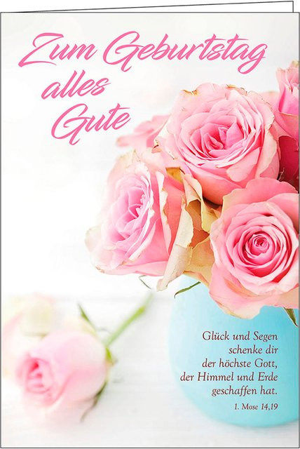 Zum Geburtstag alles Gute Grußkarte vom Kawohl-Verlag in Pink - Bild 1