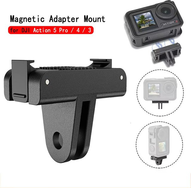 DJI Magnetischer Adapter und faltbare Schnellwechselplatte für Osmo Action 5 Pro, Action 3 und Action 4 in Schwarz - Bild 1