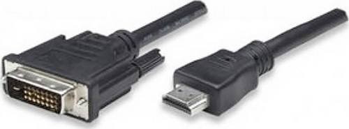 Manhattan HDMI zu DVI-D Anschlusskabel in Schwarz, Länge: 3 m - Bild 1