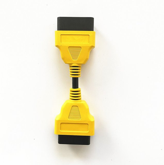 OBD2 Stecker auf Buchse 16 PIN Verlängerungskabel für ELM327 OBDII Adapter, Gelb, B/T/H: 30 x 30 x 13 cm - Bild 1