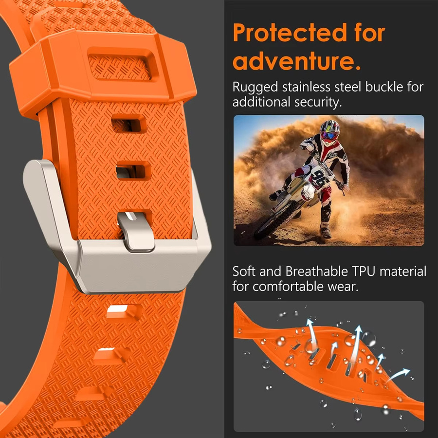 CAOWTAN Sportarmband, Kautschuk, Metall, Apple Watch Ultra 2 49mm 46mm 45mm 44mm - Bild 3