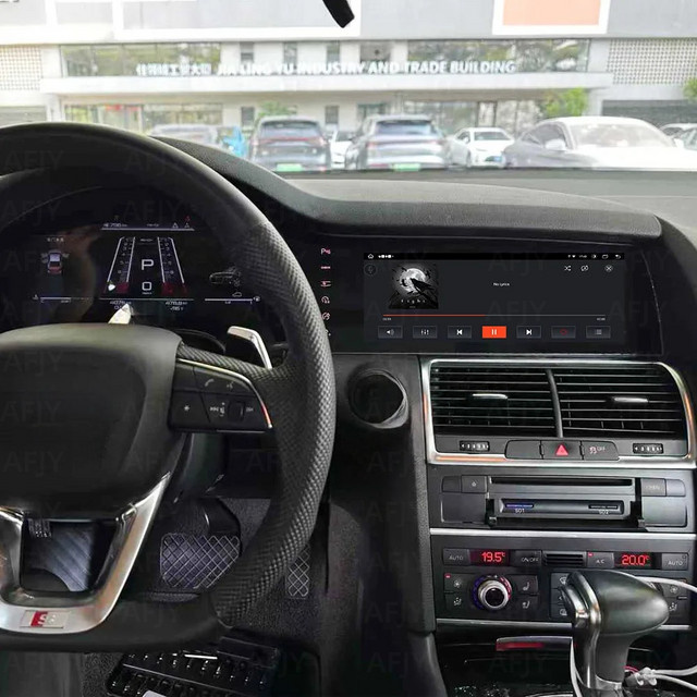 YANFU Android 14 Multimedia Dashboard LCD Digital Instrument Tacho mit Dual Screen und CarPlay für Audi Q7 4L 2005-2018, Schwarz - Bild 1