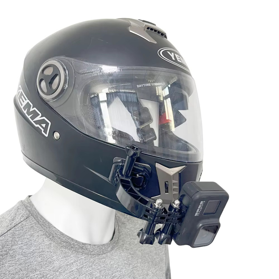 VeFly Verlängerungsstange als kurze gebogene Helmhalterung in Schwarz für GoPro Hero 13 12 11 10 9 SJCAM Insta360 und DJI Action Kameras - Bild 3