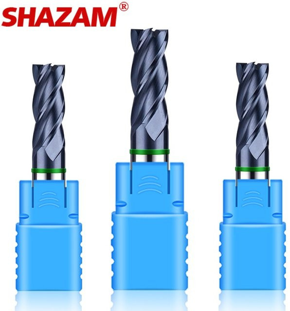 Shazam 4-Flöten-Hartmetallfräser mit Nano-Beschichtung für Bearbeitungszentren, Silber - Bild 1