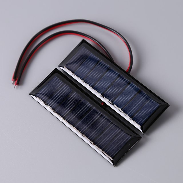 VODOOL Mini-Epoxy-Solarpanel Schwarz, 3x1 Zoll, 4V 50mA 0,2W mit 2 Drähten und 8 Solarzellen - Bild 1