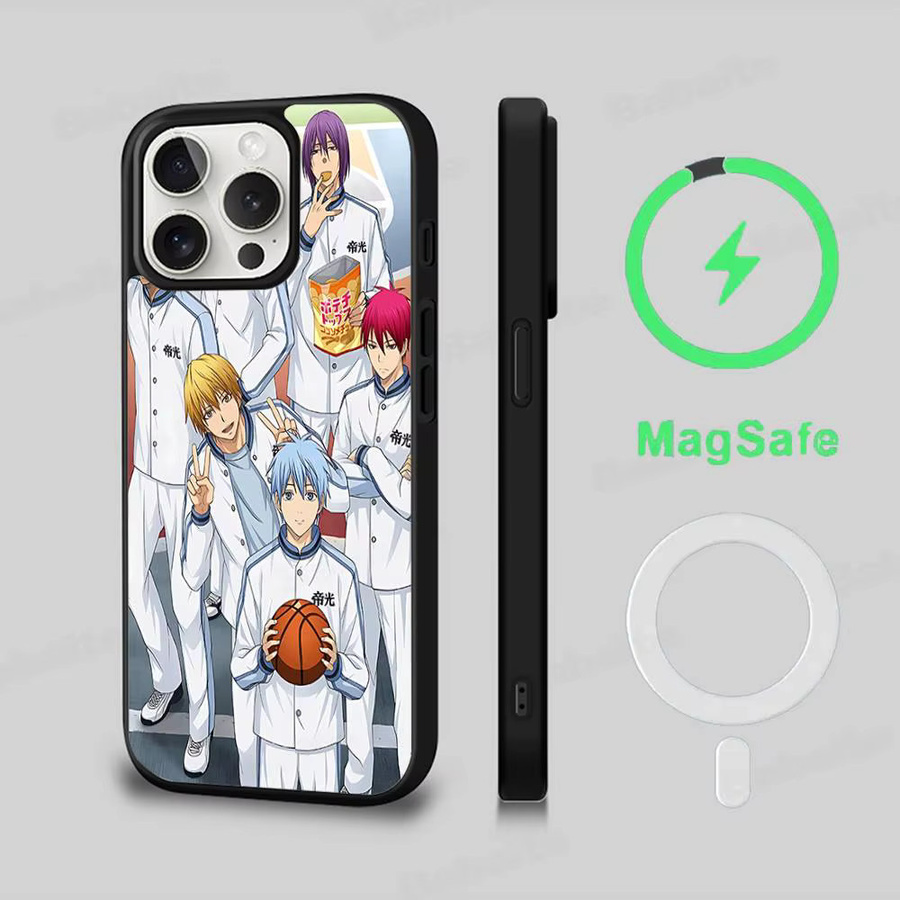 Kuroko Basketball Anime Handyhülle für iPhone 17 16 15 14 13 12 11 Pro Max Mini mit MagSafe magnetischer kabelloser Ladung in Multicolour - Bild 2