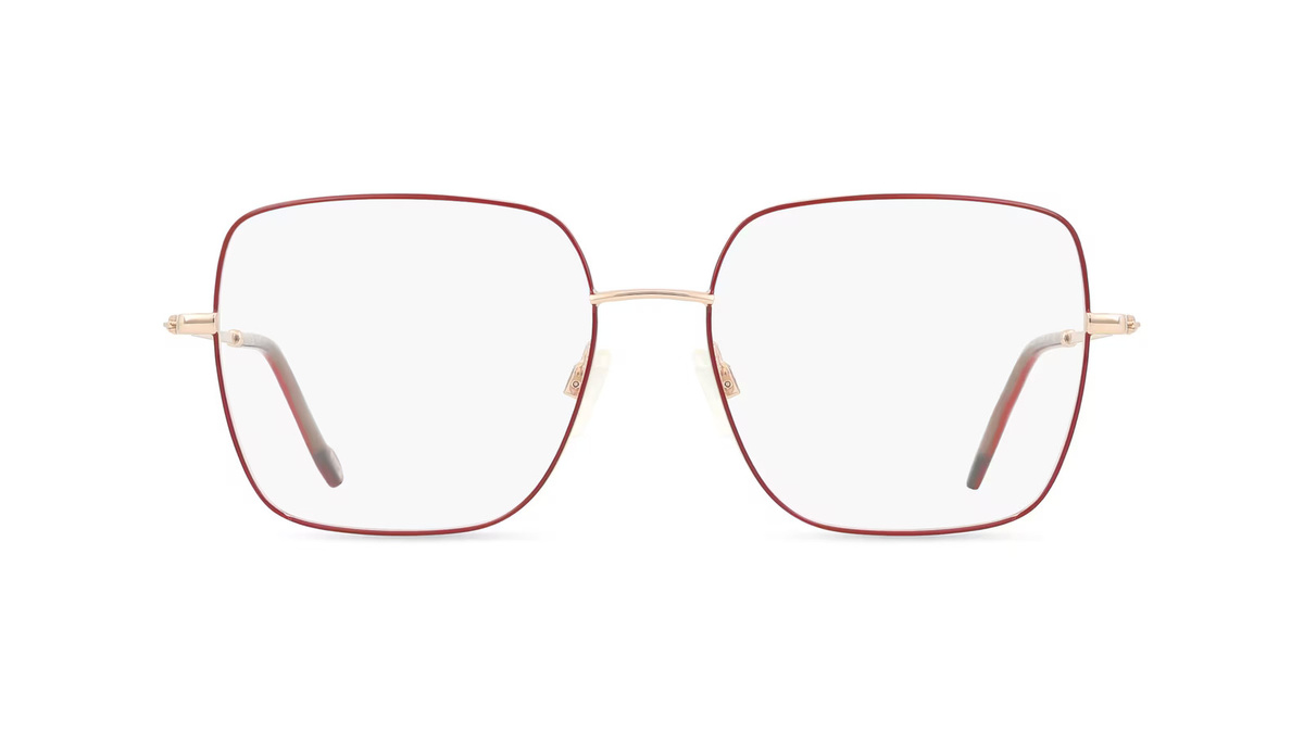 Joop! 3342 Korrektionsbrille, Vollrand, Quadratisch, Edelstahl, Rot, Gold, Damen - Bild 1
