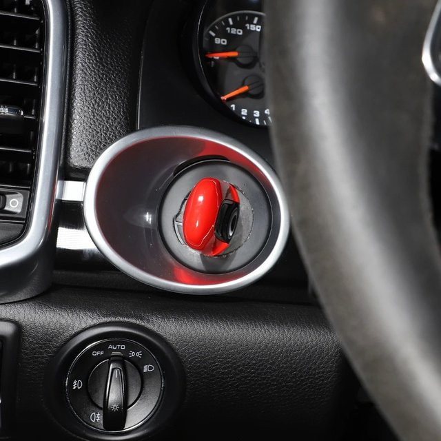 Metyoucar Ein-Klick-Zündverkleidung für Porsche Boxster Cayman Cayenne Macan, Farbe: Rot - Bild 1