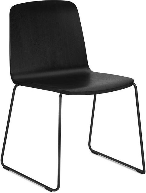Normann Copenhagen Just Chair minimalistischer Stapelbarer Stuhl aus Eschenholz und Stahl in Schwarz - Bild 1
