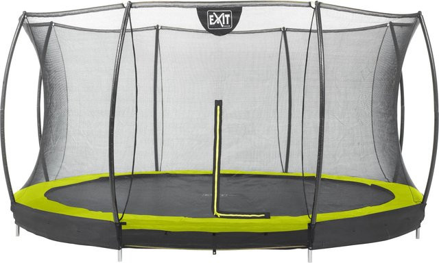 EXIT Toys Silhouette Bodentrampolin mit Sicherheitsnetz, Durchmesser: 427 cm, Farbe: Lime Grün, maximale Belastung: 120 kg - Bild 1