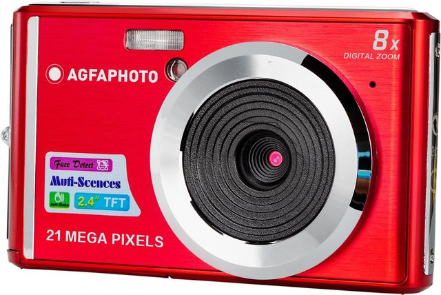 AgfaPhoto DC5200 Digitale Kompaktkamera in Rot mit 21.0 Megapixel und USB-C Anschluss - Bild 3