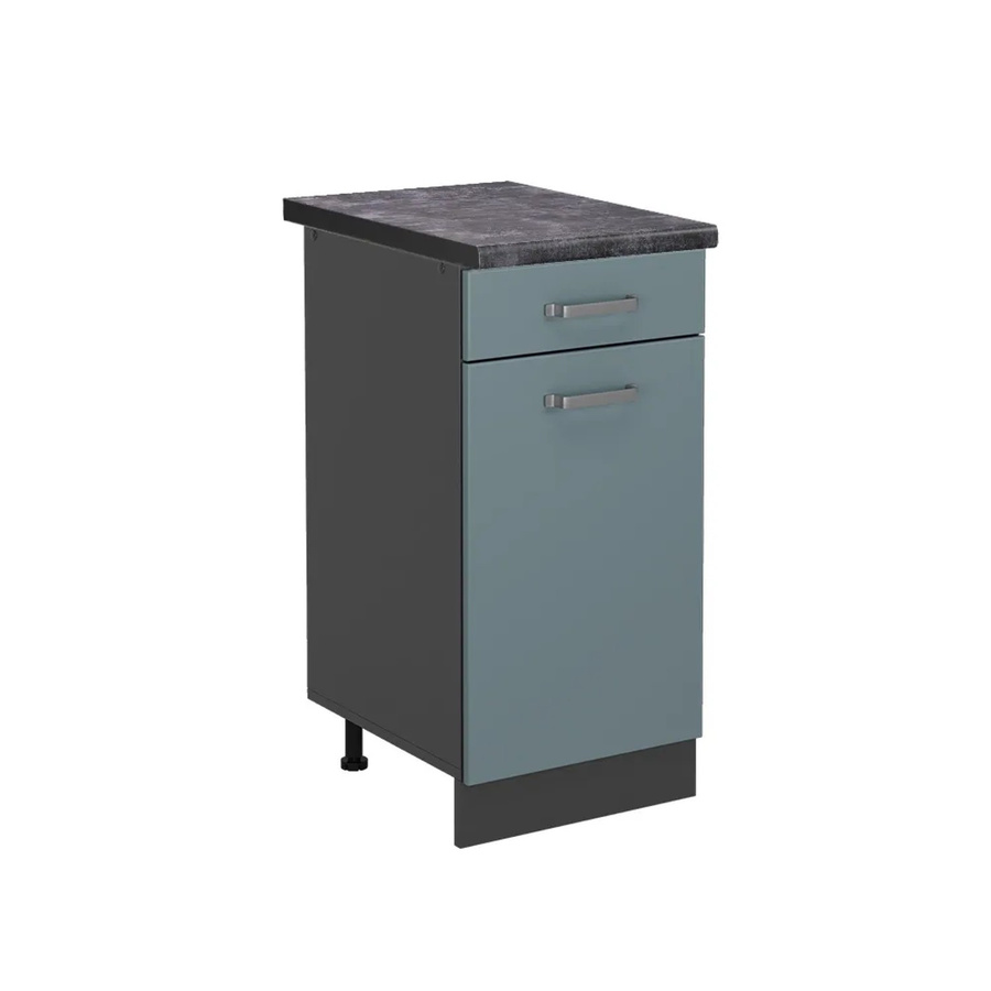 Vicco Küchenunterschrank R-Line in Blau-Grau/Anthrazit mit Türen und Schubladen, B: 40 cm, H: 81,6 cm, T: 60 cm - Bild 2
