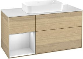 V&B Waschtischunterschrank Finion in Weiß und Eichenfurnier, B/T: 120 x 60 cm - Bild 1