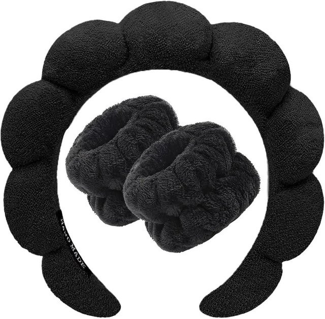 Rd lala Stirnband und Handgelenkband Set, 3 Stück, Schwarz, Damen - Bild 1