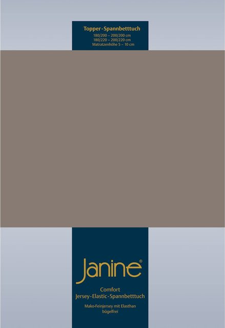 Janine Topper Spannbetttuch Elastic Jersey aus Baumwolle in Braun - Bild 1