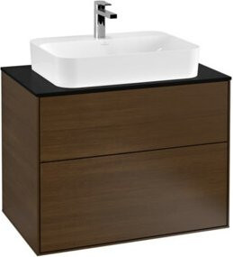 Villeroy & Boch Waschtischunterschrank Finion in Walnuss, Wandmontage, B/T/H: 80 x 60,3 x 50,1 cm - Bild 1