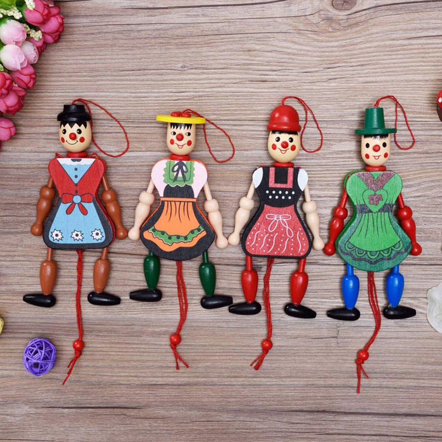TOMTOP JMS Ziehtier Marionette Puppe Holzspielzeug 4-teiliges Set - Bild 3