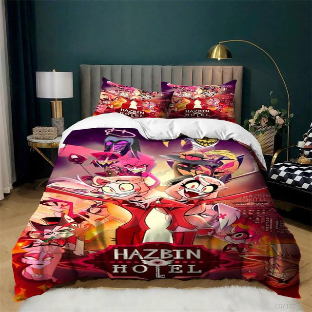 Hazbin Hotel Bettwäsche-Set aus Mikrofaser, 3-teilig, Mehrfarbig, B/H: 210 x 210 cm - Bild 1