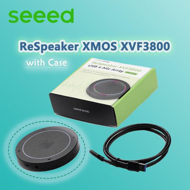 Seeed ReSpeaker XMOS XVF3800/XVF3000 mit 5W Lautsprecher, 4-Mikrofon-Array und SAI-Technologie, Schwarz - Bild 1