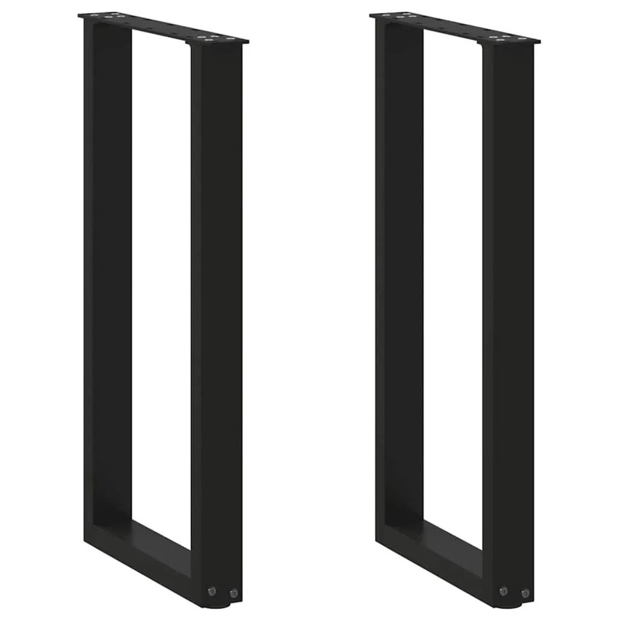 vidaXL Konsolentischbeine U-Form aus Stahl in Schwarz Matt, 2 Stück, B/T/H: 28 x 28 x 72-73 cm - Bild 2